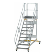 MUNK Aluminium-Plattformtreppe fahrbar 45° 10 Stufen