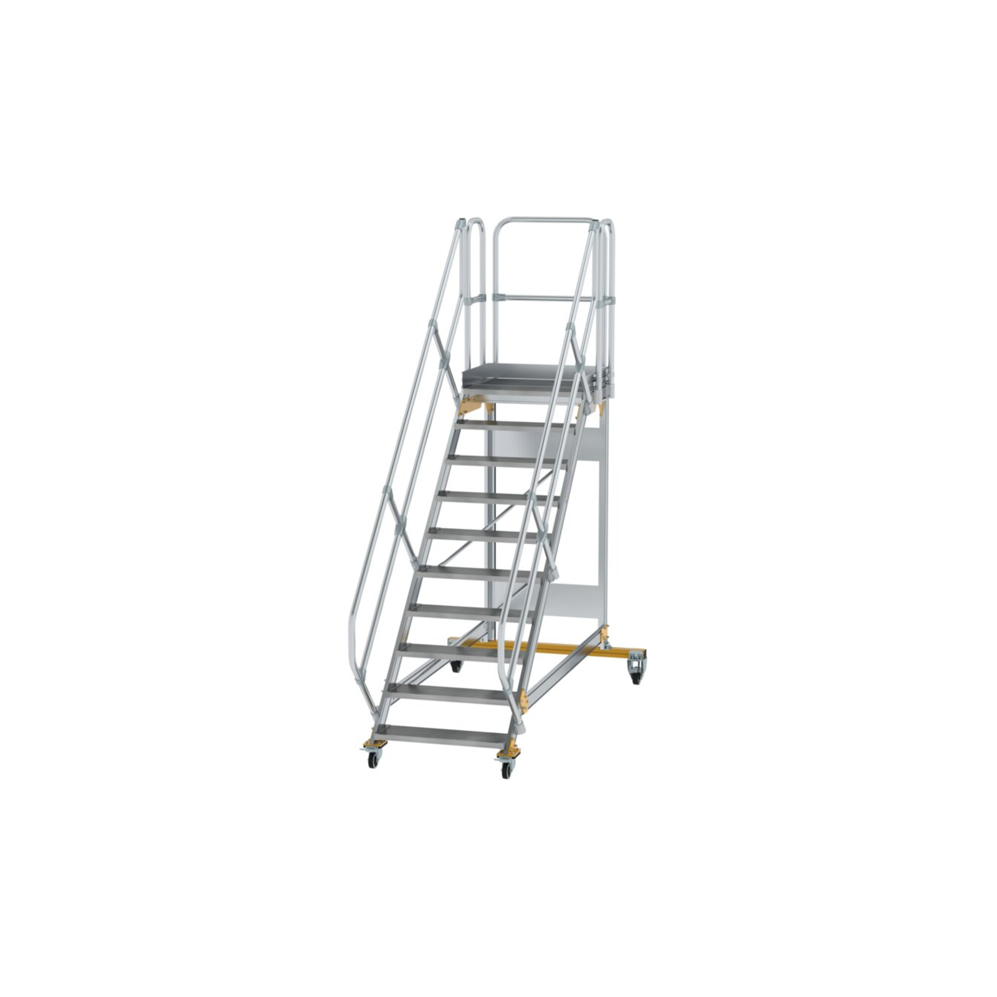 MUNK Aluminium-Plattformtreppe fahrbar 45° 10 Stufen