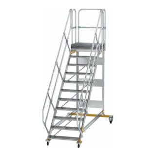 MUNK Aluminium-Plattformtreppe fahrbar 45° 11 Stufen