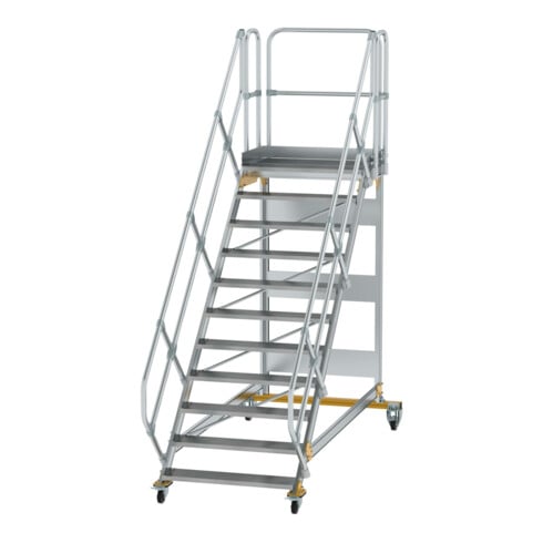 MUNK Aluminium-Plattformtreppe fahrbar 45° 11 Stufen