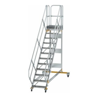MUNK Aluminium-Plattformtreppe fahrbar 45° 12 Stufen