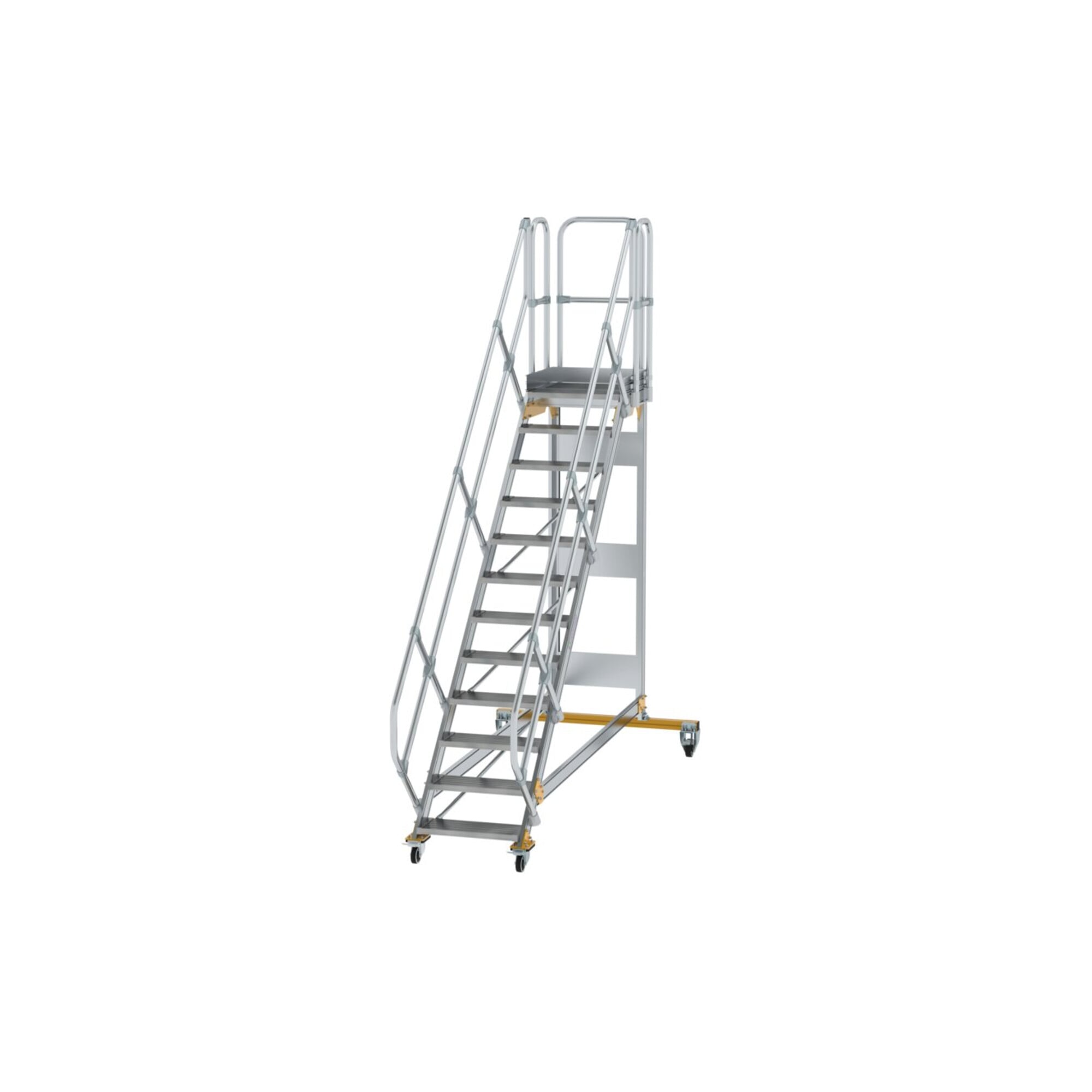 MUNK Aluminium-Plattformtreppe fahrbar 45° 12 Stufen