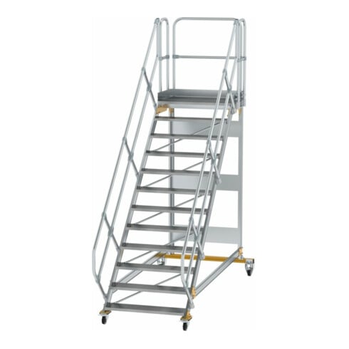 MUNK Aluminium-Plattformtreppe fahrbar 45° 12 Stufen