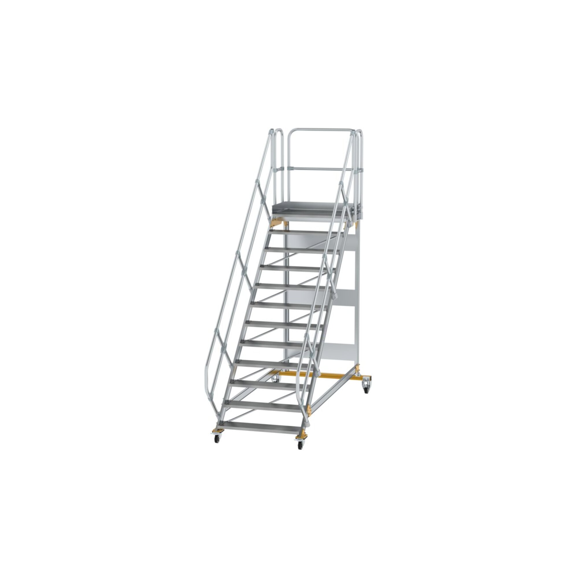 MUNK Aluminium-Plattformtreppe fahrbar 45° 12 Stufen