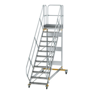 MUNK Aluminium-Plattformtreppe fahrbar 45° 12 Stufen