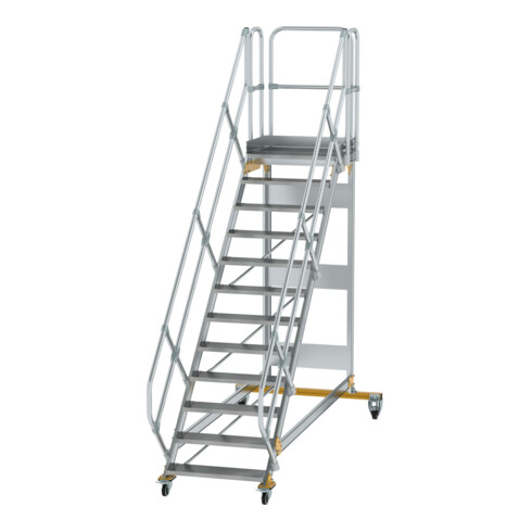 MUNK Aluminium-Plattformtreppe fahrbar 45° 12 Stufen