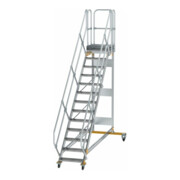 MUNK Aluminium-Plattformtreppe fahrbar 45° 13 Stufen
