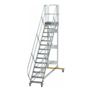 MUNK Aluminium-Plattformtreppe fahrbar 45° 14 Stufen