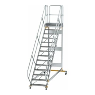 MUNK Aluminium-Plattformtreppe fahrbar 45° 14 Stufen