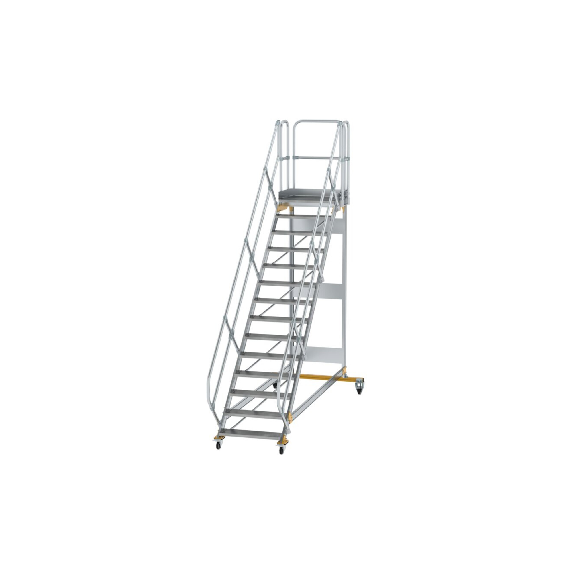 MUNK Aluminium-Plattformtreppe fahrbar 45° 14 Stufen