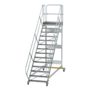 MUNK Aluminium-Plattformtreppe fahrbar 45° 14 Stufen