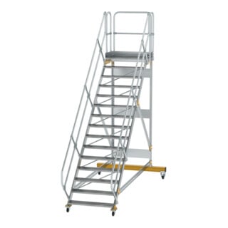 MUNK Aluminium-Plattformtreppe fahrbar 45° 15 Stufen