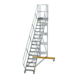 MUNK Aluminium-Plattformtreppe fahrbar 45° 16 Stufen