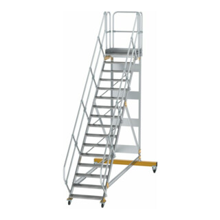 MUNK Aluminium-Plattformtreppe fahrbar 45° 16 Stufen