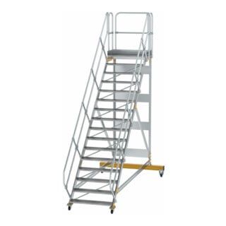 MUNK Aluminium-Plattformtreppe fahrbar 45° 16 Stufen