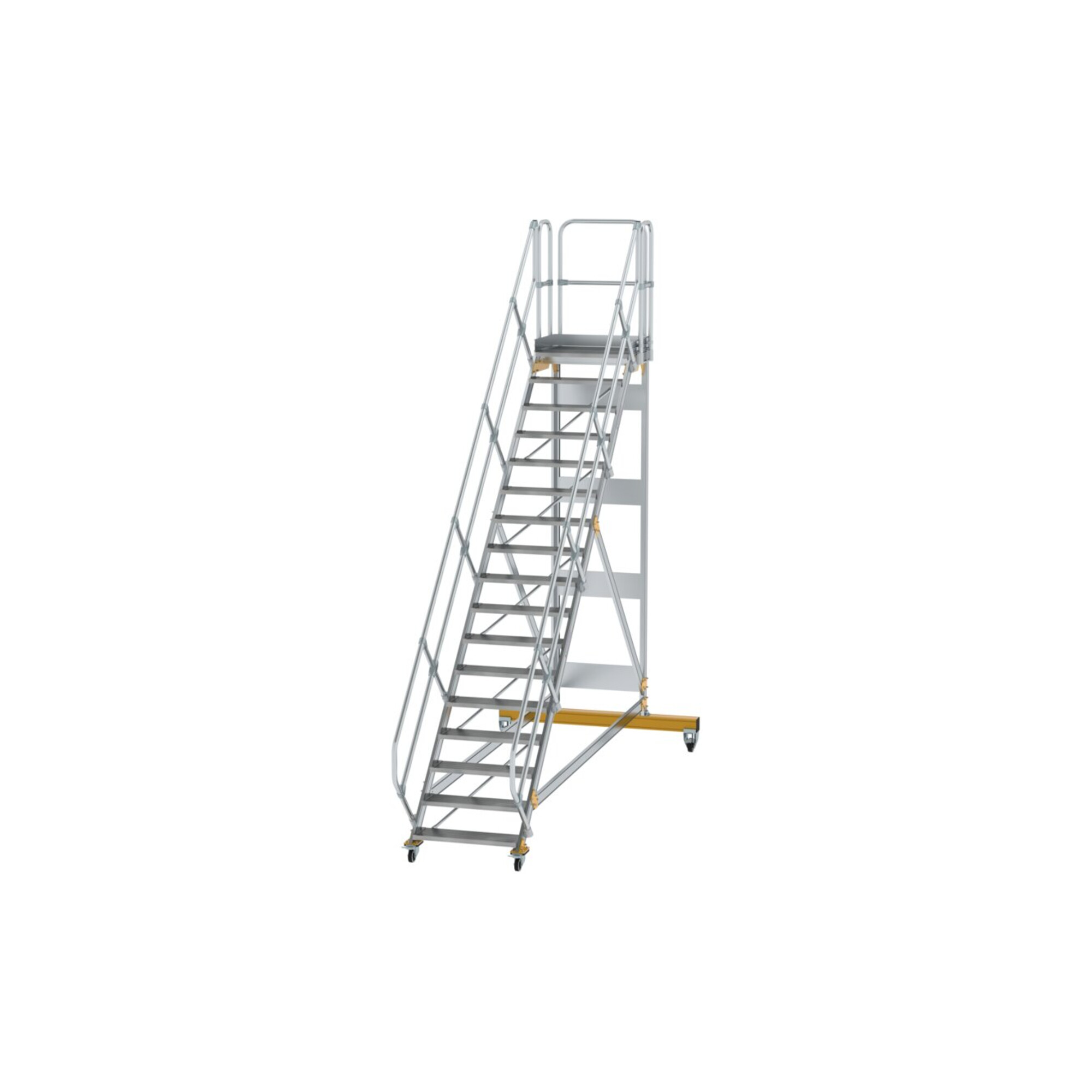 MUNK Aluminium-Plattformtreppe fahrbar 45° 17 Stufen
