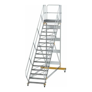 MUNK Aluminium-Plattformtreppe fahrbar 45° 17 Stufen