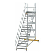 MUNK Aluminium-Plattformtreppe fahrbar 45° 17 Stufen