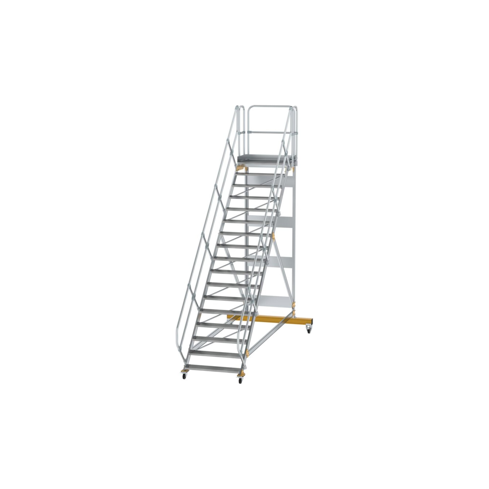 MUNK Aluminium-Plattformtreppe fahrbar 45° 17 Stufen