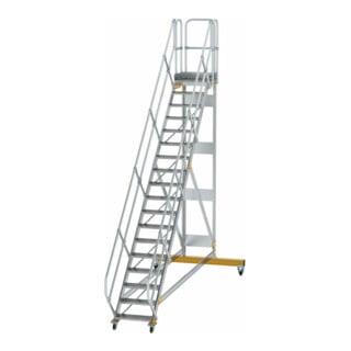 MUNK Aluminium-Plattformtreppe fahrbar 45° 18 Stufen