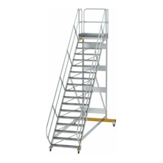 MUNK Aluminium-Plattformtreppe fahrbar 45° 18 Stufen