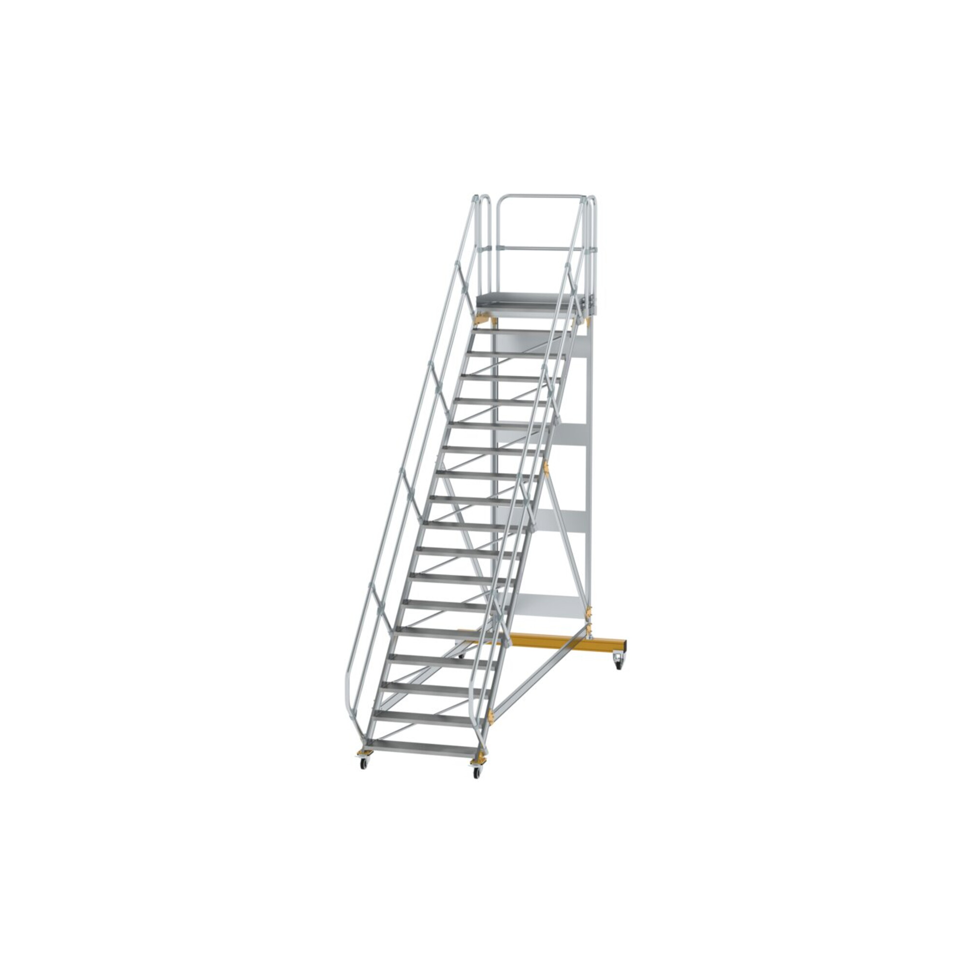 MUNK Aluminium-Plattformtreppe fahrbar 45° 18 Stufen