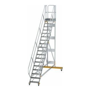 MUNK Aluminium-Plattformtreppe fahrbar 45° 19 Stufen