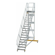 MUNK Aluminium-Plattformtreppe fahrbar 45° 19 Stufen