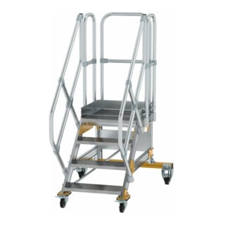 MUNK Aluminium-Plattformtreppe fahrbar 45° 4 Stufen