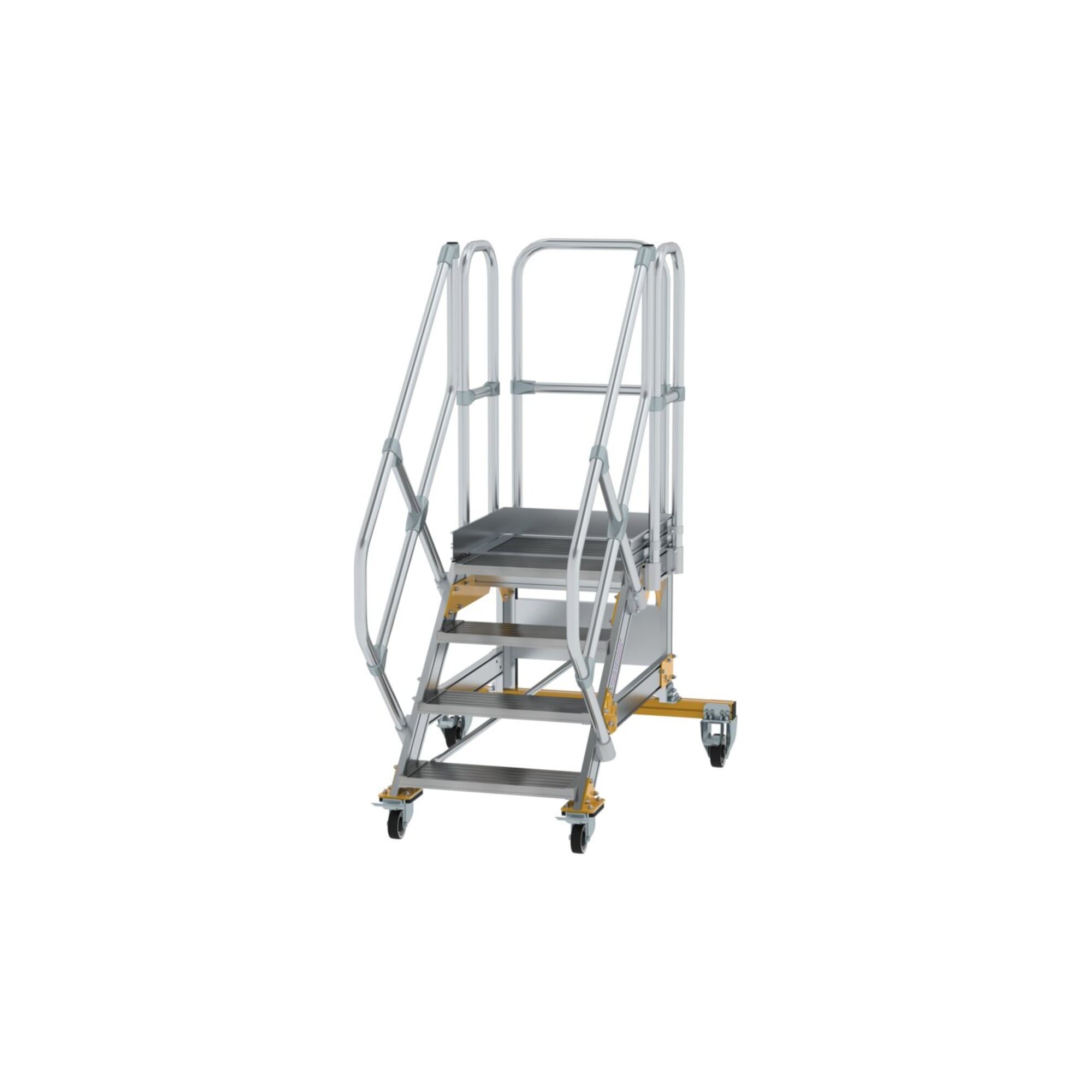 MUNK Aluminium-Plattformtreppe fahrbar 45° 4 Stufen