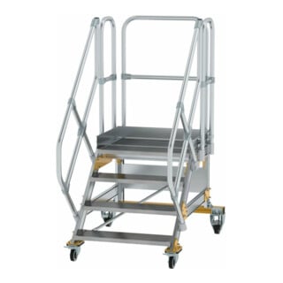MUNK Aluminium-Plattformtreppe fahrbar 45° 4 Stufen