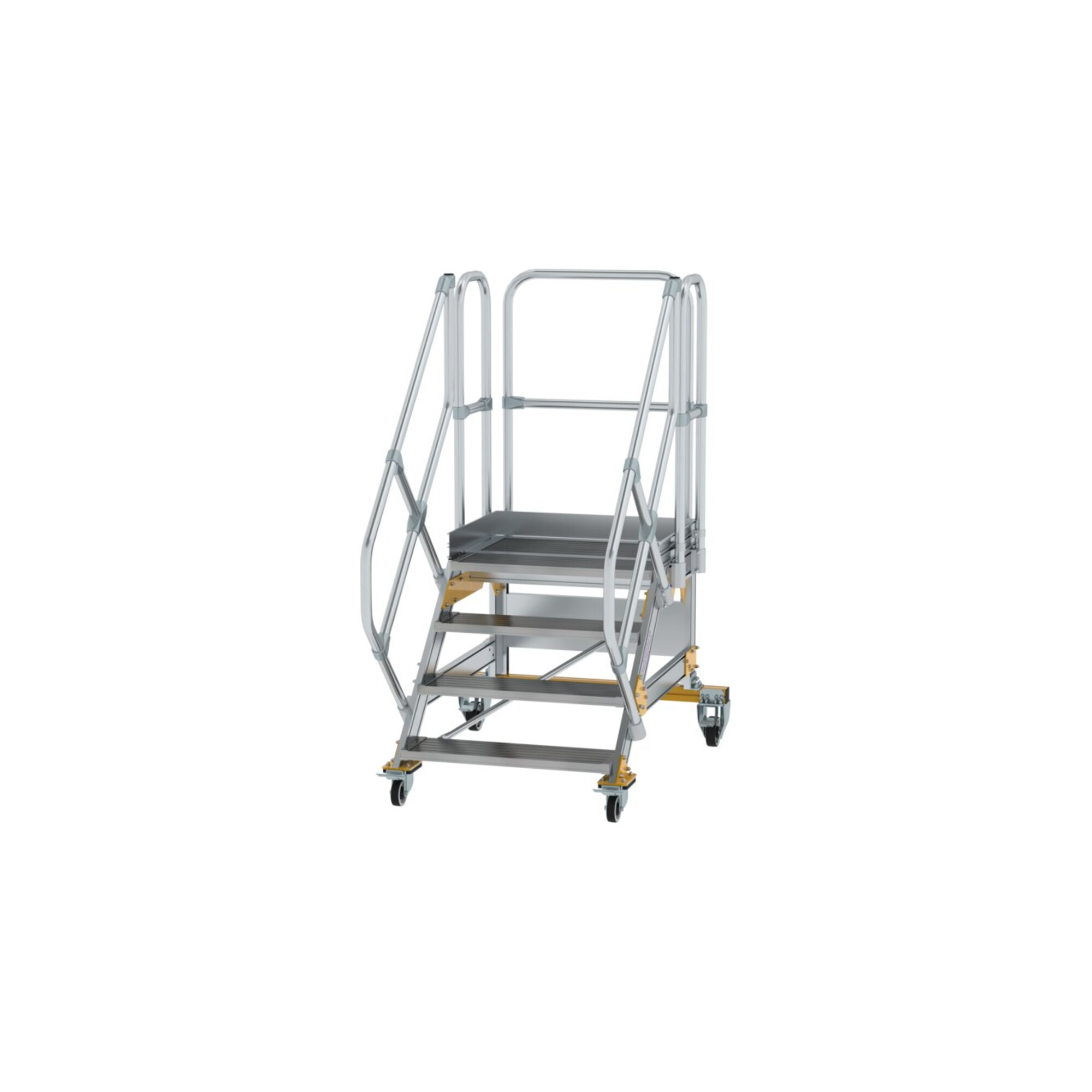 MUNK Aluminium-Plattformtreppe fahrbar 45° 4 Stufen