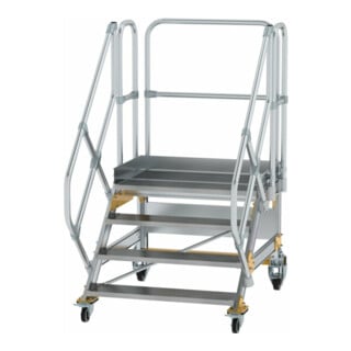 MUNK Aluminium-Plattformtreppe fahrbar 45° 4 Stufen