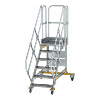 MUNK Aluminium-Plattformtreppe fahrbar 45° 6 Stufen