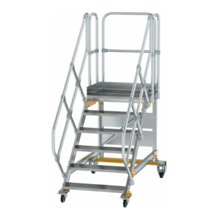 MUNK Aluminium-Plattformtreppe fahrbar 45° 6 Stufen
