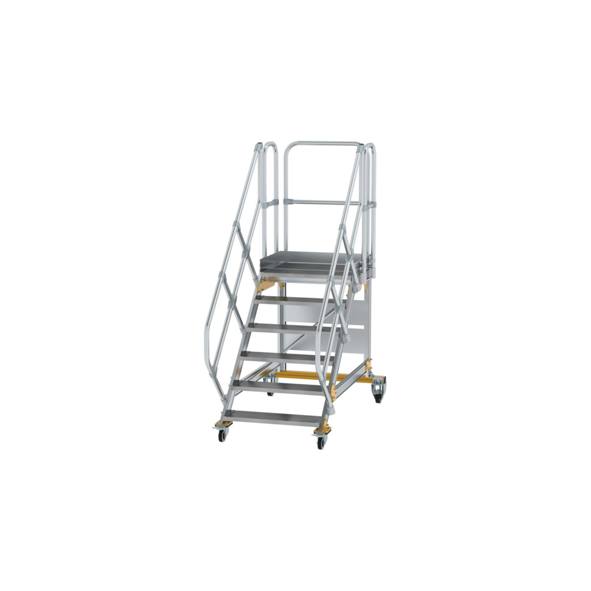 MUNK Aluminium-Plattformtreppe fahrbar 45° 6 Stufen