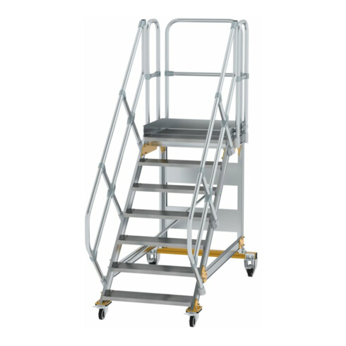 MUNK Aluminium-Plattformtreppe fahrbar 45° 7 Stufen
