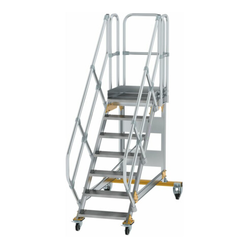 MUNK Aluminium-Plattformtreppe fahrbar 45° 7 Stufen