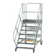 MUNK Aluminium-Plattformtreppe fahrbar 45° 7 Stufen