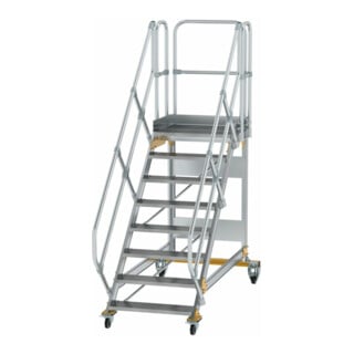 MUNK Aluminium-Plattformtreppe fahrbar 45° 8 Stufen