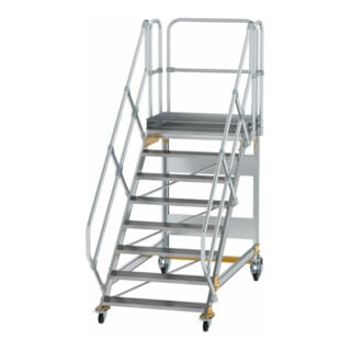 MUNK Aluminium-Plattformtreppe fahrbar 45° 8 Stufen