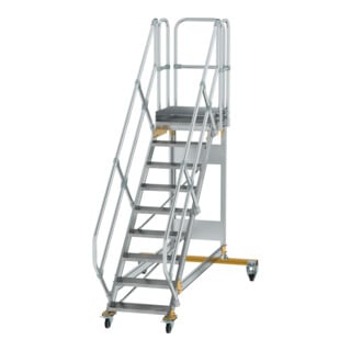 MUNK Aluminium-Plattformtreppe fahrbar 45° 9 Stufen