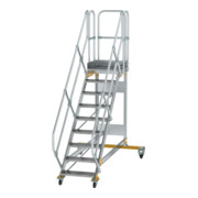 MUNK Aluminium-Plattformtreppe fahrbar 45° 9 Stufen