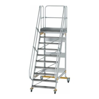MUNK Aluminium-Plattformtreppe fahrbar 60° 10 Stufen