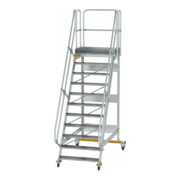 MUNK Aluminium-Plattformtreppe fahrbar 60° 11 Stufen