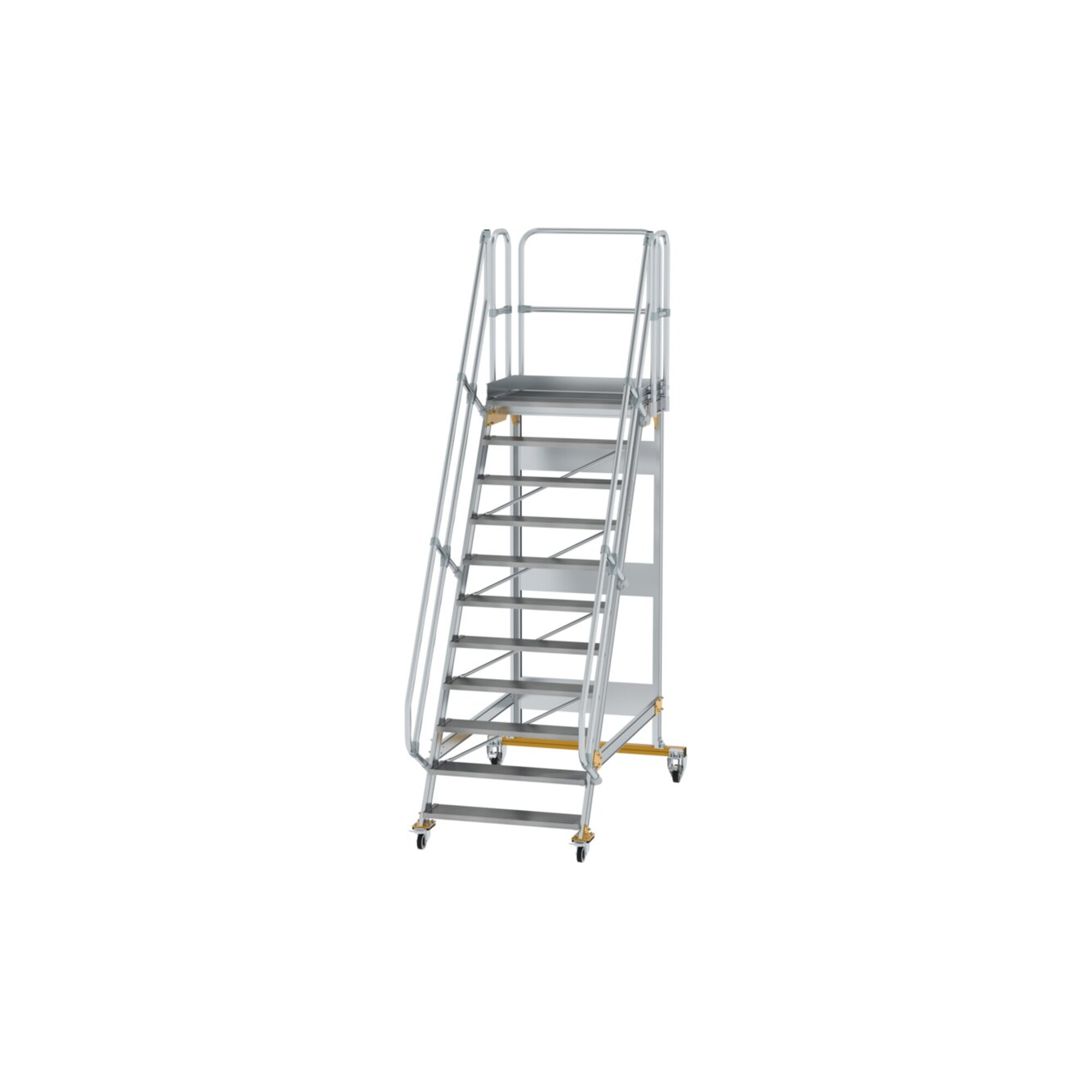 MUNK Aluminium-Plattformtreppe fahrbar 60° 11 Stufen