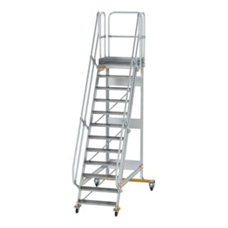 MUNK Aluminium-Plattformtreppe fahrbar 60° 12 Stufen