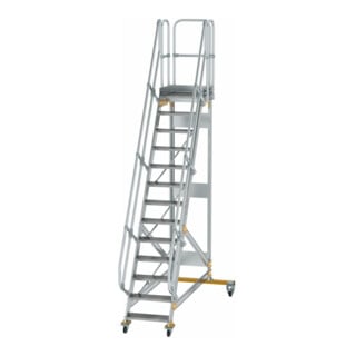 MUNK Aluminium-Plattformtreppe fahrbar 60° 13 Stufen