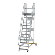 MUNK Aluminium-Plattformtreppe fahrbar 60° 13 Stufen