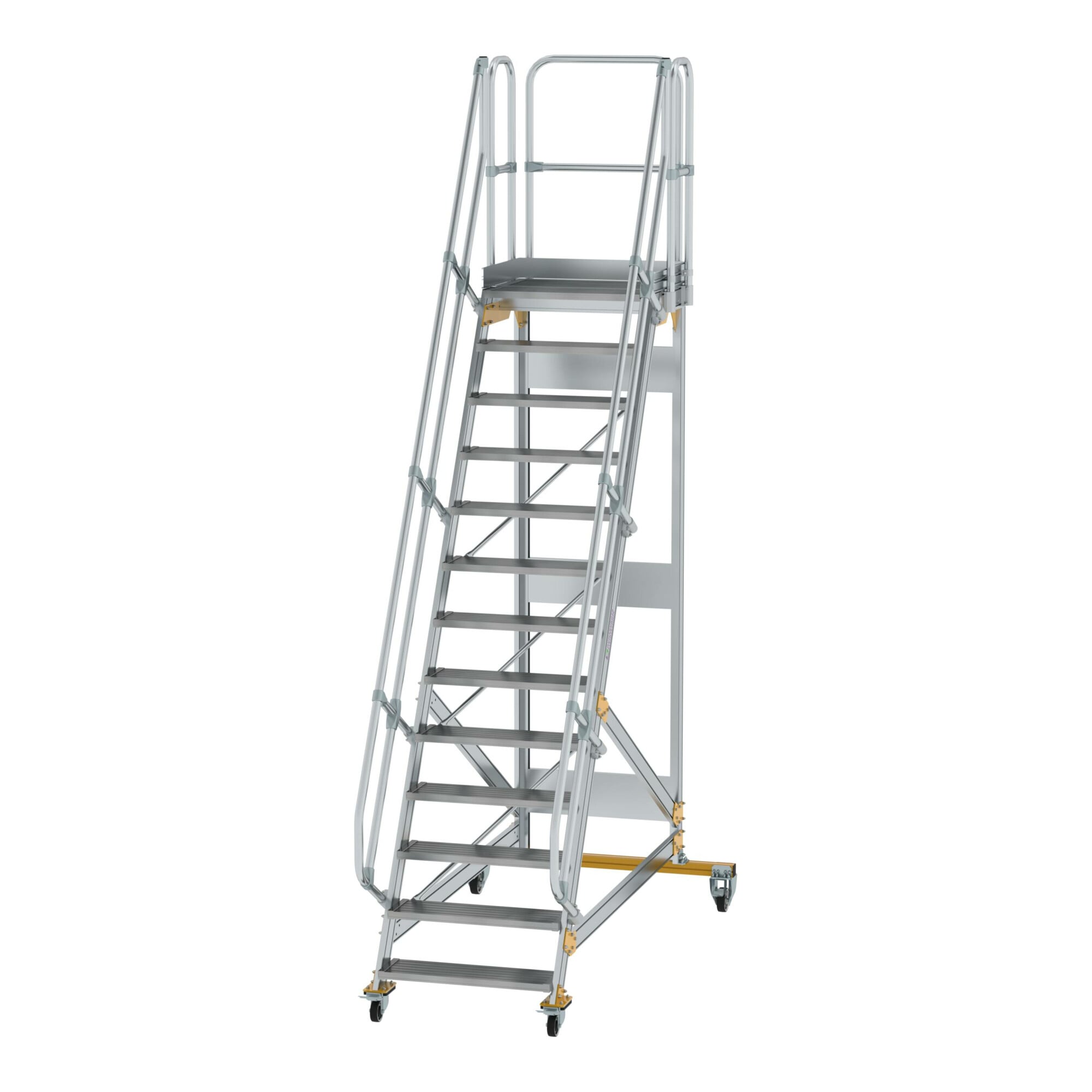 MUNK Aluminium-Plattformtreppe fahrbar 60° 13 Stufen
